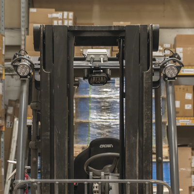 Luz LED de advertencia peatonal de punto azul para montacargas y vehiculos Luz LED de advertencia peatonal de punto azul para montacargas y vehiculos