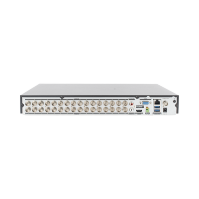 DVR 32 Canales TurboHD + 8 Canales IP / 5 Megapixel Lite - 3K Lite / Acusense (Evita Falsas Alarmas) / Audio Bidireccional / 2 Bahías de Disco Duro / H.265+ / Salida de Video en Full HD