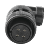 Conector Plug en Ángulo Recto de 4 Contactos Hembra Soldables para Radio de Locomotora.