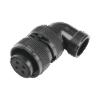 Conector Plug en Ángulo Recto de 4 Contactos Hembra Soldables para Radio de Locomotora.