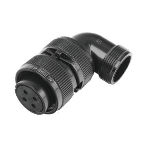 Conector Plug en Ángulo Recto de 4 Contactos Hembra Soldables para Radio de Locomotora.