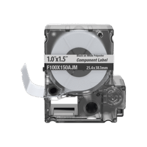 Casete de 150 Etiquetas Bandera, Poliéster de 25.4 mm x 38.1 mm, para Cables de 3.1 mm - 5.1 mm de Diámetro, Área de Impresión Color Blanco