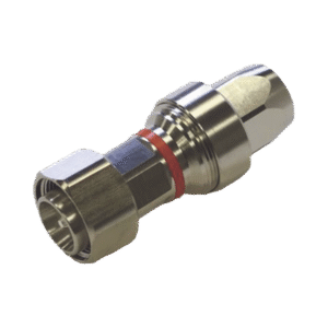 Conector 4.3-10 Macho para Cable FSJ4-50B, Pin Cautivo y Cojinete Expandible, Trimetal/ Plata/ Teflón.