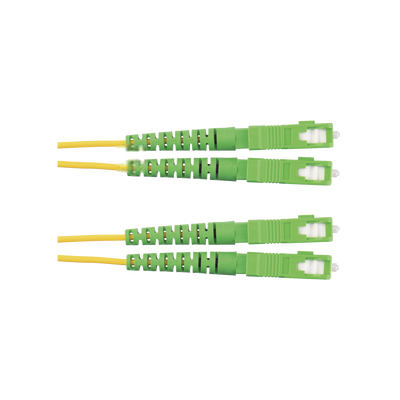 Jumper de Fibra Optica Monomodo 9/125 OS2, SC/APC-SC/APC Duplex, OFNR (Riser), Color Amarillo, 2 Metros