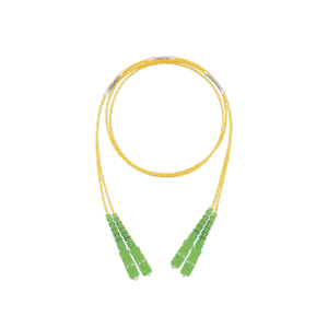 Jumper de Fibra Optica Monomodo 9/125 OS2, SC/APC-SC/APC Duplex, OFNR (Riser), Color Amarillo, 2 Metros