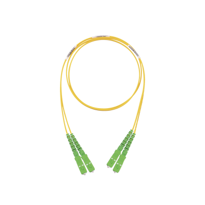 Jumper de Fibra Optica Monomodo 9/125 OS2, SC/APC-SC/APC Duplex, OFNR (Riser), Color Amarillo, 2 Metros