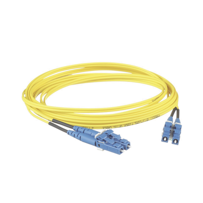 Jumper de Fibra Optica Monomodo 9/125 OS2, LC-LC Duplex, LSZH, Color Amarillo, 3 Metros