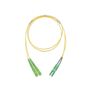 Jumper de Fibra Optica Monomodo 9/125 OS2, SC/APC-LC/APC Duplex, OFNR (Riser), Color Amarillo, 2 Metros