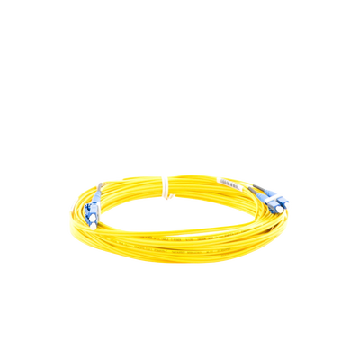 Jumper de Fibra Optica Monomodo 9/125 OS2, LC-LC Duplex, OFNR (Riser), Color Amarillo, 10 Metros