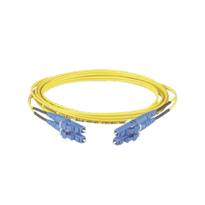 Jumper de Fibra Optica Monomodo 9/125 OS2, LC-LC Duplex, OFNR (Riser), Color Amarillo, 12 Metros