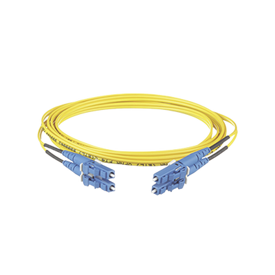 Jumper de Fibra Optica Monomodo 9/125 OS2, LC-LC Duplex, OFNR (Riser), Color Amarillo, 12 Metros