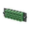 Placa Acopladora de Fibra Optica FAP, Con 12 Conectores SC/APC (12 Fibras), Para Fibra Monomodo OS1/OS2, Color Verde