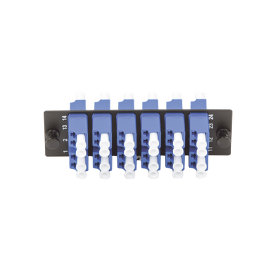 Placa Acopladora de Fibra Optica FAP, Con 12 Conectores LC Duplex (24 Fibras), Para Fibra Monomodo OS1/OS2, Color Azul