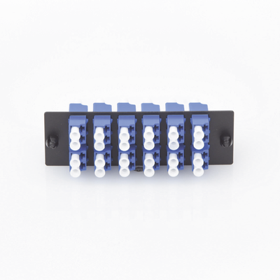 Placa Acopladora de Fibra Optica FAP, Con 12 Conectores LC Duplex (24 Fibras), Para Fibra Monomodo OS1/OS2, Color Azul