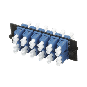 Placa Acopladora de Fibra Optica FAP, Con 12 Conectores LC Duplex (24 Fibras), Para Fibra Monomodo OS1/OS2, Color Azul