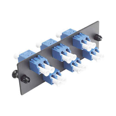 Placa Acopladora de Fibra Optica FAP, Con 6 Conectores LC Duplex (12 Fibras), Para Fibra Monomodo OS1/OS2, Color Azul