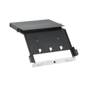 Panel de Distribución de Fibra Óptica, Acepta 4 Placas FAP o FMP, Bandeja Deslizable e Inclinable Hacia Abajo, Hasta 96 Fibras, Color Negro, 1UR Panel de Distribución de Fibra Óptica, Acepta 4 Placas FAP o FMP, Bandeja Deslizable e Inclinable Hacia Abajo, Hasta 96 Fibras, Color Negro, 1UR