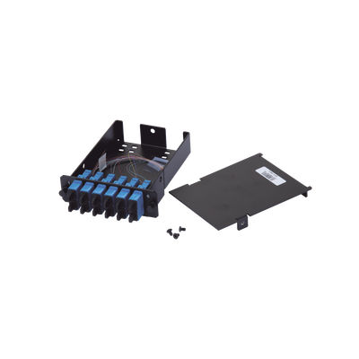 Placa Acopladora de Fibra Óptica FAP, Con 12 Pigtails y 6 Conectores LC Duplex (12 Fibras), Para Fibra Monomodo OS1/OS2, Color Azul