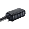 Caja de Distribución de Fibra Óptica para 24 Empalmes, con 16 acopladores SC/APC simplex, Exterior IP65, Color Negro
