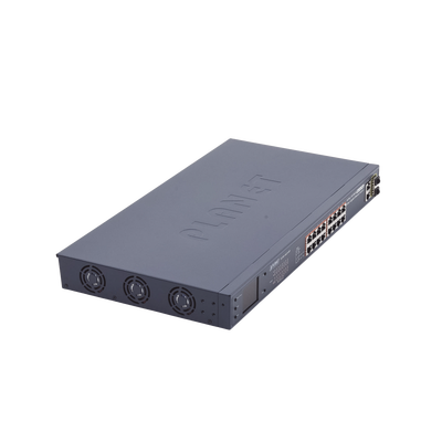 Switch no administrable PoE+ Extended, Aislamiento VLAN de 16 puertos + 2 combo TP/SFP Gigabit y Pantalla Switch no administrable PoE+ Extended, Aislamiento VLAN de 16 puertos + 2 combo TP/SFP Gigabit y Pantalla