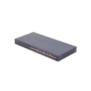 Switch administrable de 24 puertos 10/100TX PoE+ y 2 puertos combo TP/SFP Gigabit Switch administrable de 24 puertos 10/100TX PoE+ y 2 puertos combo TP/SFP Gigabit