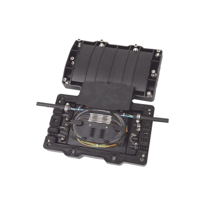 Caja de Distribución de Fibra Óptica Horizontal, hasta 48 empalmes, Exterior IP68 Caja de Distribución de Fibra Óptica Horizontal, hasta 48 empalmes, Exterior IP68