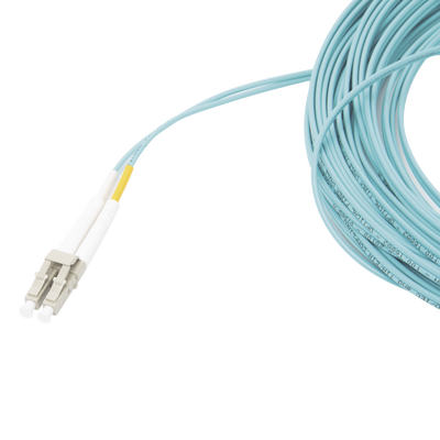 Jumper de Fibra Óptica Multimodo 50/125 XGLO OM3, LC-LC Duplex, OFNR, Color Aqua, 15 Metros Jumper de Fibra Óptica Multimodo 50/125 XGLO OM3, LC-LC Duplex, OFNR, Color Aqua, 15 Metros
