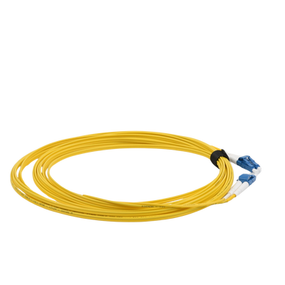 Jumper de Fibra Óptica Monomodo (OS2), XGLO, Riser, LC/UPC-LC/UPC Duplex, OFNR, Color Amarillo, 7 Metros Jumper de Fibra Óptica Monomodo (OS2), XGLO, Riser, LC/UPC-LC/UPC Duplex, OFNR, Color Amarillo, 7 Metros