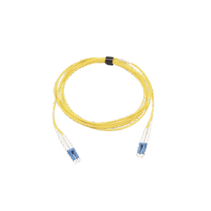 Jumper de Fibra Óptica Monomodo (OS2), XGLO, Riser, LC/UPC-LC/UPC Duplex, OFNR, Color Amarillo, 7 Metros