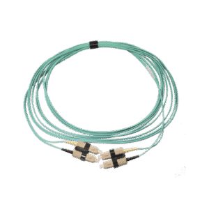 Jumper de Fibra Óptica Multimodo 50/125 OM3 XGLO, SC-SC Duplex, OFNR, Color Aqua, 5 Metros