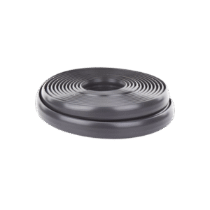 Canaleta flexible negra de PVC auto extinguible, para instalaciones eléctricas en piso ó zóclo (Rollo de 25mts.) (9300-05040)