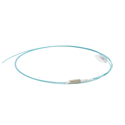 Pigtail de Fibra Óptica LC Simplex, Multimodo OM4 XGLO 50/125, OFNR, Color Aqua, 1 Metro