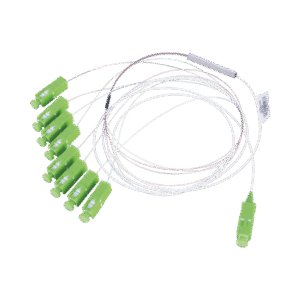 Divisor Óptico (Splitter) Tipo PLC, de 1x8, Con Conector de Entrada SC/APC y Conectores de Salida SC/APC