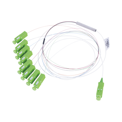 Divisor Óptico (Splitter) Tipo PLC, de 1x8, Con Conector de Entrada SC/APC y Conectores de Salida SC/APC Divisor Óptico (Splitter) Tipo PLC, de 1x8, Con Conector de Entrada SC/APC y Conectores de Salida SC/APC