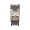 Plug RJ45 Blindado, Instalación Recta, Terminación en Campo Certificable, Compatible con Cat5e, Cat6 y Cat6A, Color Plata, Paquete de 10 Piezas
