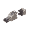 Plug RJ45 Blindado, Instalación Recta, Terminación en Campo Certificable, Compatible con Cat5e, Cat6 y Cat6A, Color Plata, Paquete de 10 Piezas
