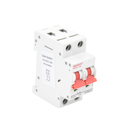 Protección Térmica/ Interruptor 2P, 16A, Corriente Directa 800 Vcc para Aplicación Fotovoltaica Montaje Riel DIN