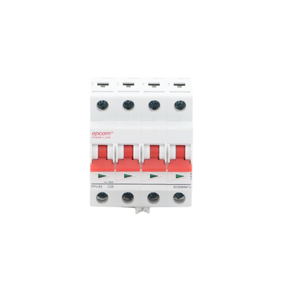 Protección Térmica/ Interruptor 4P, 25A, Corriente Directa 1000 Vcc para Aplicación Fotovoltaica Montaje Riel DIN