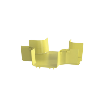 Accesorio de 4 Vías Horizontal, Con Ángulos a 90º, Para Canaletas FiberRunner™ 6X4, Color Amarillo