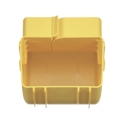 Bajada Vertical Interior de 90º con Tapa, Para uso con Canaletas 6X4 FiberRunner™, Color Amarillo
