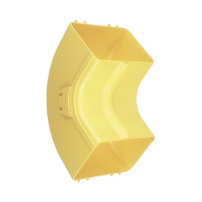 Bajada Vertical Interior de 90º con Tapa, Para uso con Canaletas 6X4 FiberRunner™, Color Amarillo