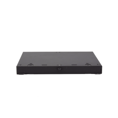 Panel de Distribución de Fibra Óptica, Acepta 3 Placas FAP o FMP, Bandeja Deslizable e Inclinable Hacia Abajo, Hasta 72 Fibras, Color Negro, 1UR