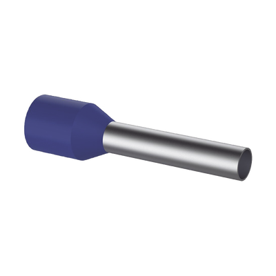 Ferrule Aislado Para Cables 14 AWG, PIN de 12 mm de Longitud, Mango Color Azul, Paquete de 500pz