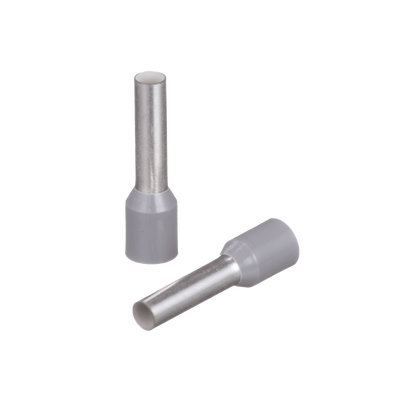 Ferrule Aislado para cabldes 12 AWG, Pin de 12mm de Longitud, Mango Color Gris, Paquete 100Pz