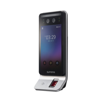 Lector Multi-tecnologia con detector de cubrebocas- Reconocimiento Facial, Huella, Tarjeta Móvil y lector de RFID(125kHz EM & 13.56 Mhz MIFARE) Compatible con BioStar2, Uso para Control de Acceso y Asistencia