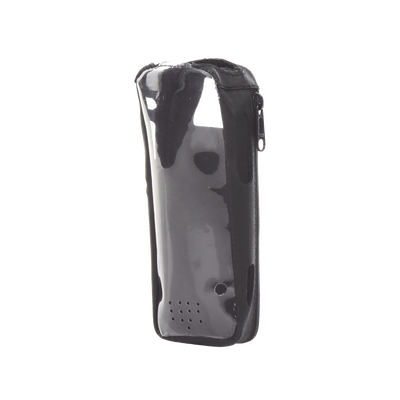 Funda Reforzada en Piel para Cinto, con Cierre y Amplio Visor Frontal Transparente para Radios Aéreos IC-A25.