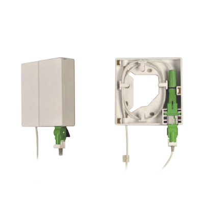 Caja Terminal de Fibra Óptica (Roseta) con un Acoplador SC/APC, color Blanco Caja Terminal de Fibra Óptica (Roseta) con un Acoplador SC/APC, color Blanco