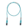 Jumper de Fibra Optica Multimodo 50/125 OM3, LC-LC Duplex, LSZH (Cero Halógenos), Color Aqua, 1 Metro