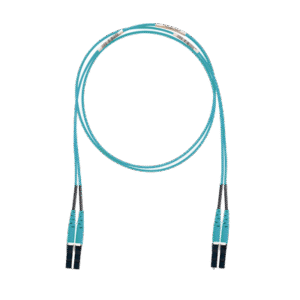 Jumper de Fibra Optica Multimodo 50/125 OM3, LC-LC Duplex, LSZH (Cero Halógenos), Color Aqua, 3 Metros
