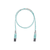 Jumper de Fibra Optica Multimodo 50/125 OM3, LC-LC Duplex, LSZH (Cero Halógenos), Color Aqua, 10 Metros
